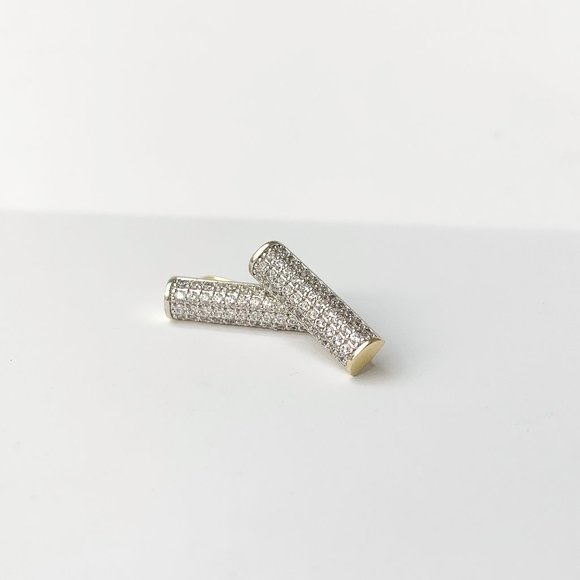 Dianty Crystal Bar Earrings Rhinestone Minimalist - Picture 4 of 8